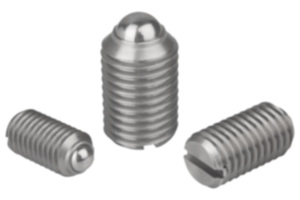 Spring plungers  with slot and ball, stainless steel