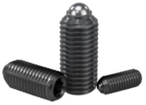 Spring plungers with hexagon socket and ball, steel - inch