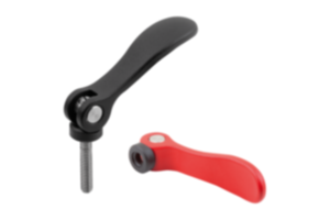 Palancas excéntricas de aluminio con rosca interior y exterior, arandela de presión de plástico y tornillo prisionero de acero o acero inoxidable Palancas excéntricas de aluminio con rosca interior y exterior, arandela de presión de plástico y tornillo prisionero de acero o acero inoxidable