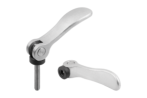 Palancas excéntricas de acero inoxidable con rosca interior y exterior, arandela de presión de plástico y tornillo prisionero de acero inoxidable Palancas excéntricas de acero inoxidable con rosca interior y exterior, arandela de presión de plástico y tornillo prisionero de acero inoxidable