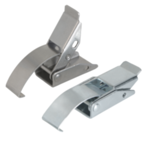 Latches, steel or stainless steel, with spring clip for up to 500N, fastening holes concealed Latches, steel or stainless steel, with spring clip for up to 500N, fastening holes concealed