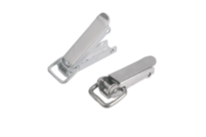 Latches, steel or stainless steel, with draw bail, fastening holes concealed Latches, steel or stainless steel, with draw bail, fastening holes concealed