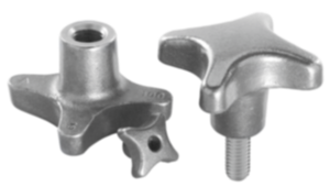 Manípulos de quatro pontas DIN 6335 em ferro fundido cinzento - inch