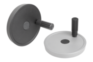 Volantes de disco de aluminio, con empuñadura cilíndrica giratoria Volantes de disco de aluminio, con empuñadura cilíndrica giratoria