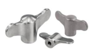 Wing grips internal thread, stainless steel - inch