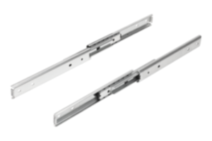 Steel telescopic slides for side mounting, full extension, load capacity up to 30 kg