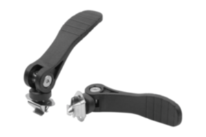 Palancas excéntricas de plástico con cierre rápido, arandela de presión de plástico y perno enchufable de acero Palancas excéntricas de plástico con cierre rápido, arandela de presión de plástico y perno enchufable de acero