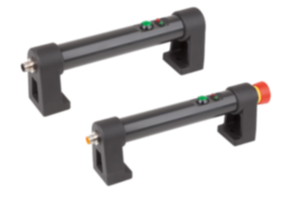 Puxadores tubulares de plástico com função de comutação elétrica e um botão de acionamento
