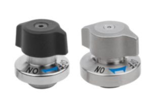 Fechos rotativos de fixação (modelo on/off) de aço inoxidável com botão giratório de plástico ou aço inoxidável